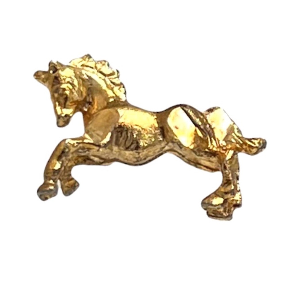 VINTAGE GOLD TONE HORSE LAPEL PIN OR TIE TACK